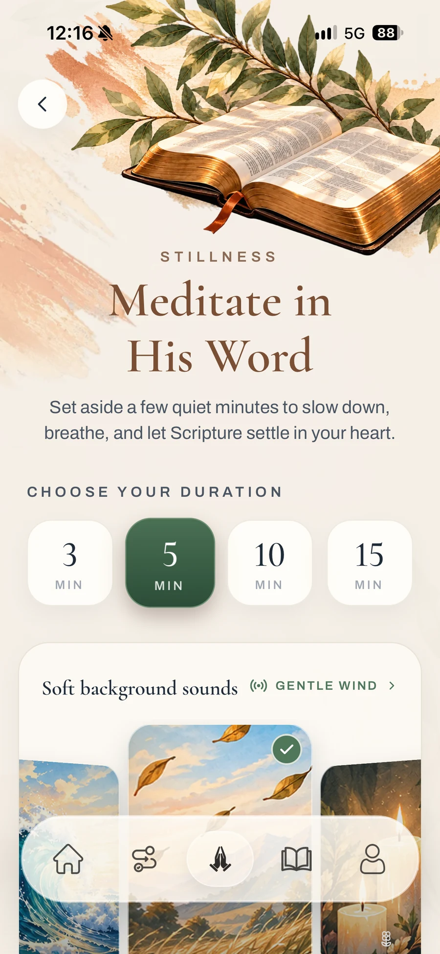 Stillness: choose a three, five, ten or fifteen minute prayer break